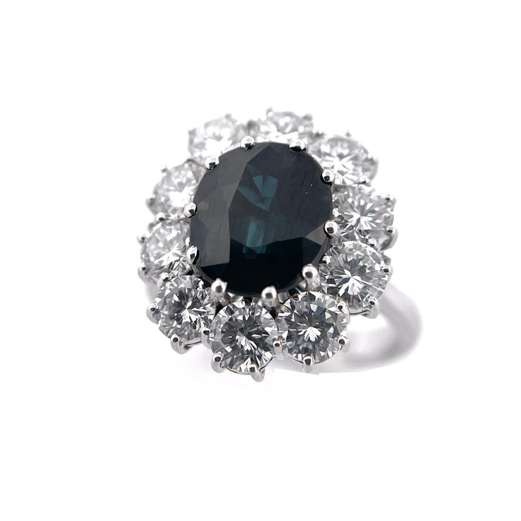 Capodagaglia ring flower 18kt diamond sapphire 0009ag