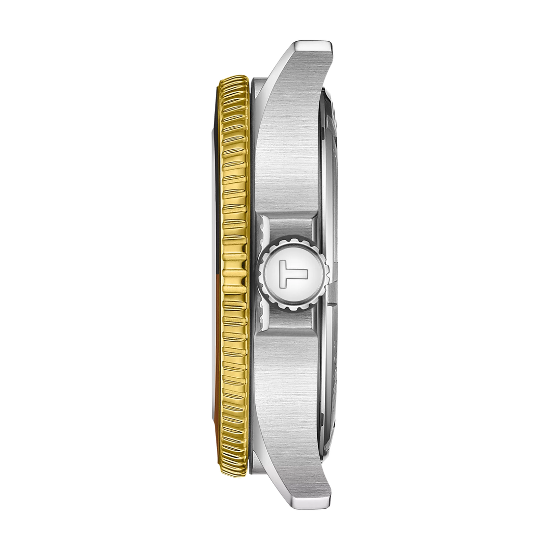 Tissot Seastar 1000 Gmt Watch 40 мм черная кварцевая стальная отделка Pvd Gold Gold T120.852.22.051.00