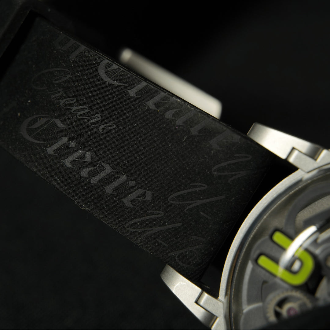 U-Boat U-65 SS Green 44mm Watch Skeleton Quartz Steel U-3350