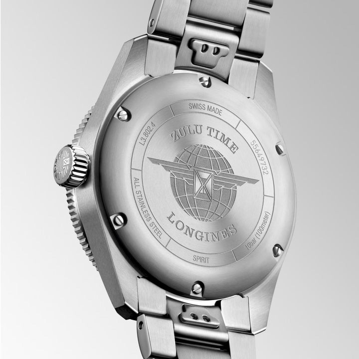 Longines Watch Spirit Zulu Time 39 мм черная автоматическая сталь L3.802.4.50.6