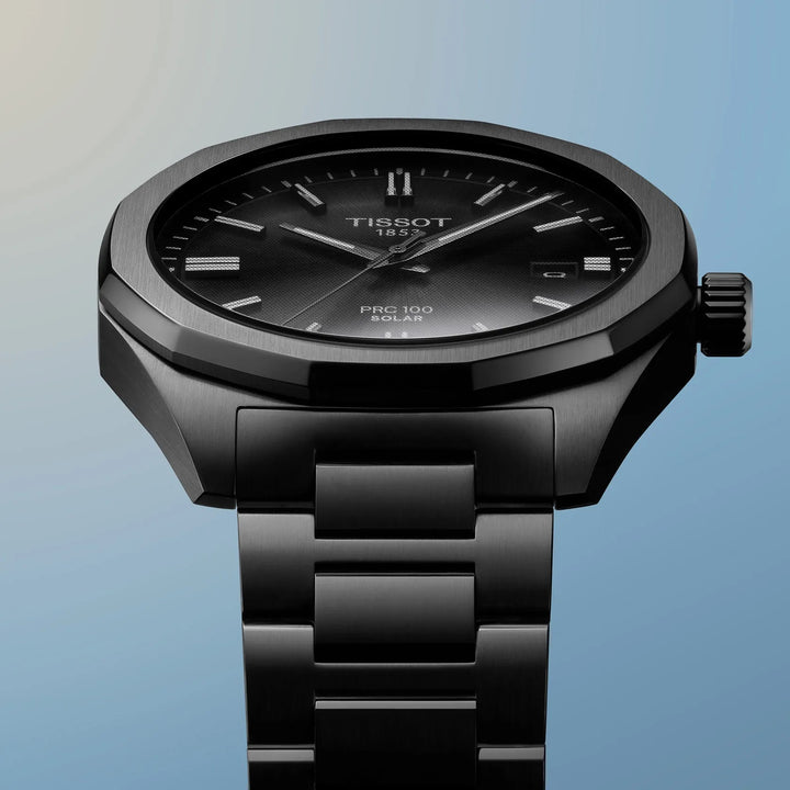 Tissot Clock PRC 100 Solar 39mm Black Quartz Steel Finish Pvd Black T151.422.33.051.00