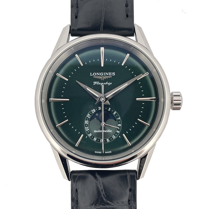 Longines Workship Heritage Moonphase 38,5 мм Watch Automatic Green L4.815.4.02.2