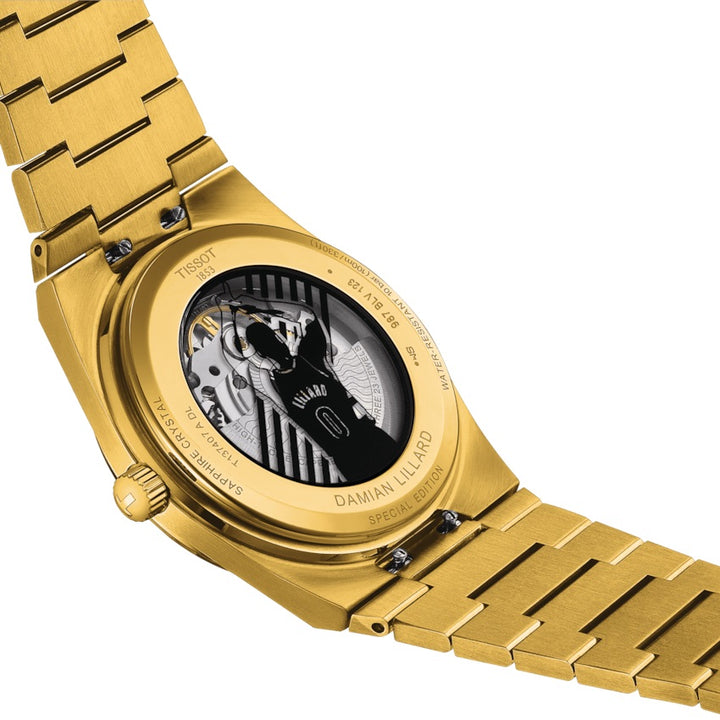 Часы Tissot PRX Powermatic 80 Damian Lillard Special Edition 40mm черная автоматическая стальная отделка PVD желтое золото T137.407.33.051.00