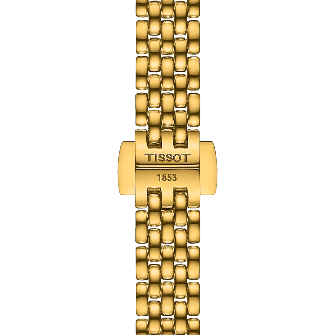 Tissssot watch Lovely Round 19.5mm champagne diamond quartz steel finish PVD yellow gold T140.0009.63.026.026.00