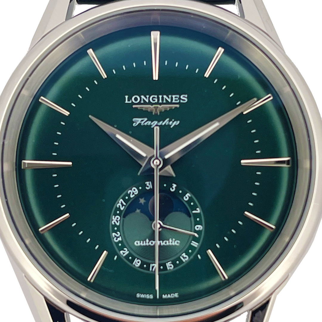 Longines Workship Heritage Moonphase 38,5 мм Watch Automatic Green L4.815.4.02.2