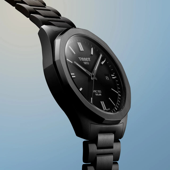 Tissot Clock PRC 100 Solar 39mm Black Quartz Steel Finish Pvd Black T151.422.33.051.00