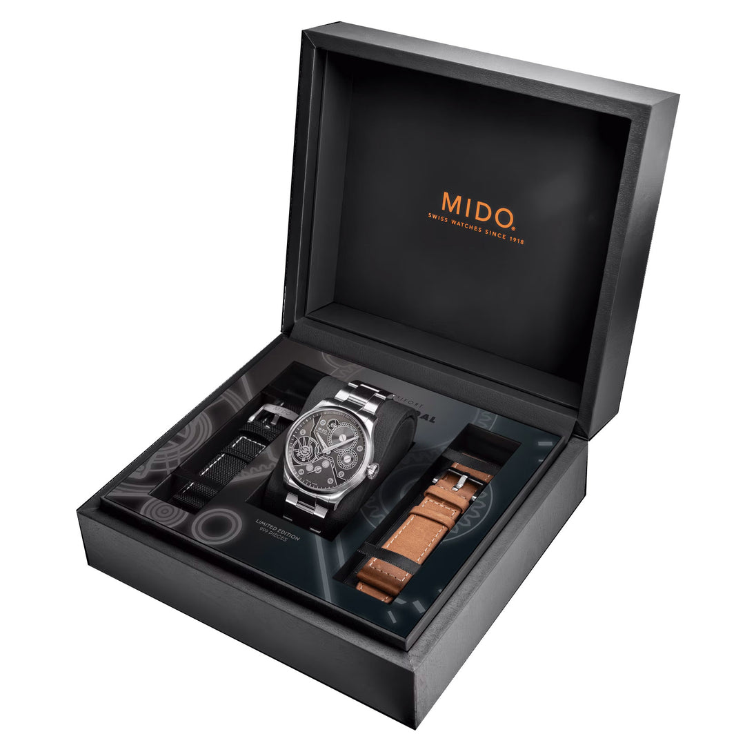 Mido Multifor Mechanical Watch Limited Edition 999 штук 44 мм Антрацит Руководство зарядки Сталь M038.605.11.060.00