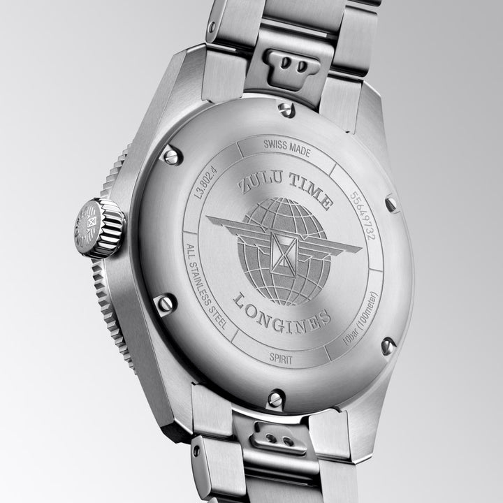 Longines Watch Spirit Zulu Time 39 мм антрацитовой автоматической стали L3.802.4.63.6