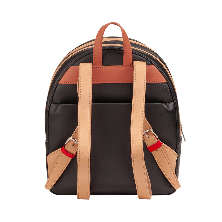 DuDu Backpack Summer Coloring Woman In Soft Leather Multicolor backpack with double zip zipper