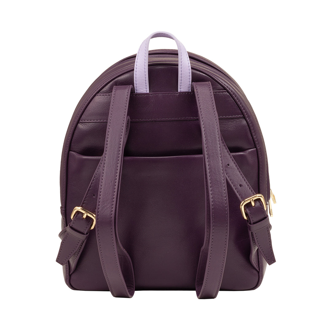 DuDu Backpack Summer Coloring Woman In Soft Leather Multicolor backpack with double zip zipper