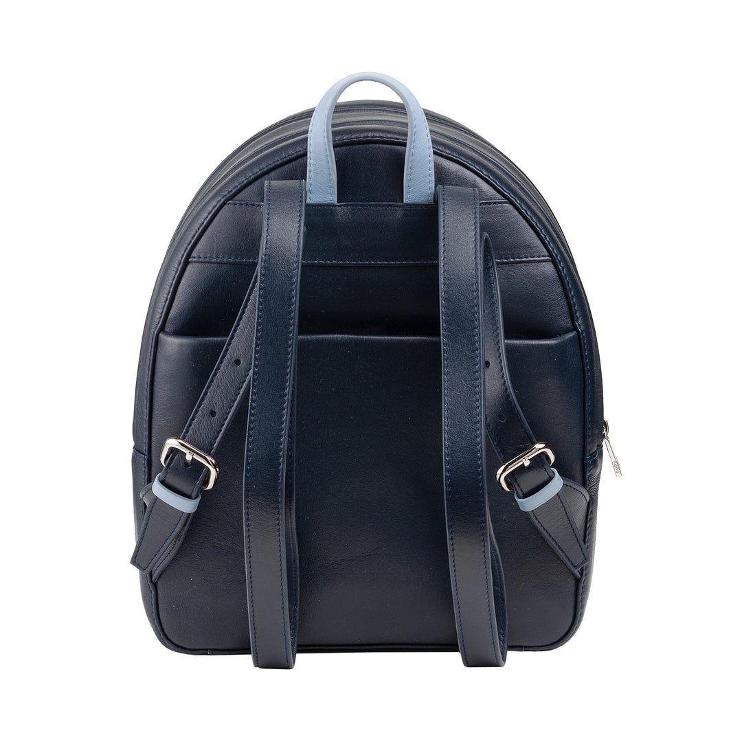 DuDu Backpack Summer Coloring Woman In Soft Leather Multicolor backpack with double zip zipper