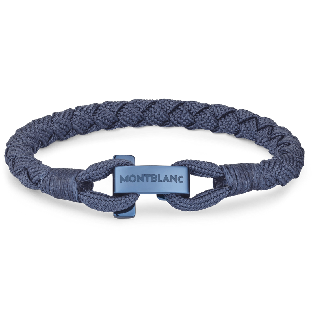 Montblanc bracelet Meisterst ⁇ ck Glacier nylon steel blue PVD size M 12951463