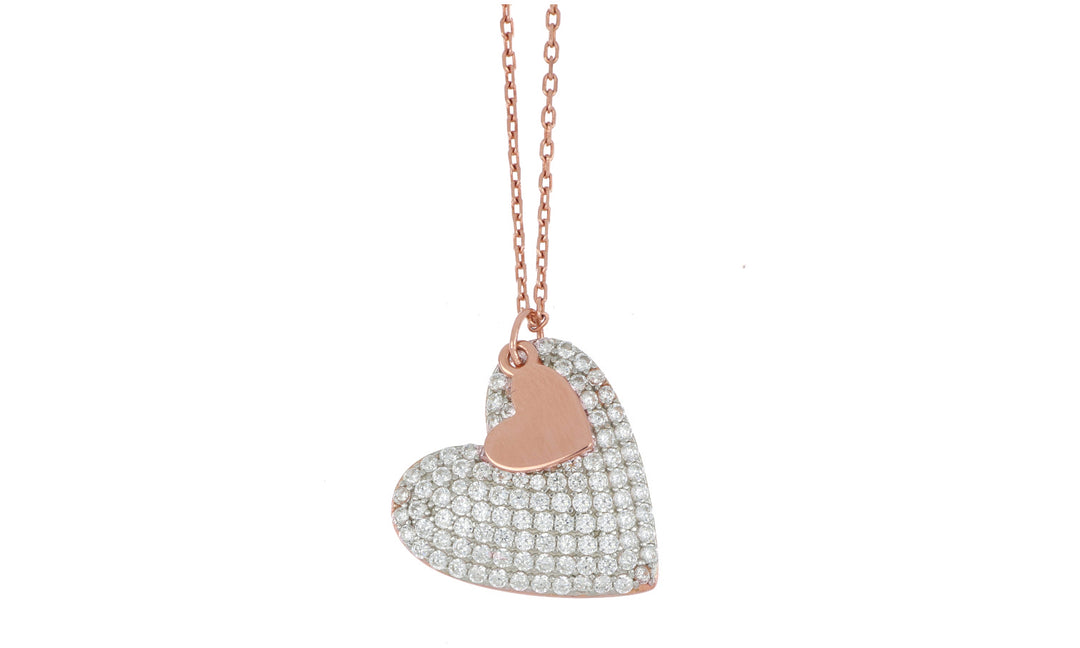 Сердца Милана Двойной Heartbreaker Spiga Коллекция стерлингового серебра 925 PVD отделка розового золота 24916264