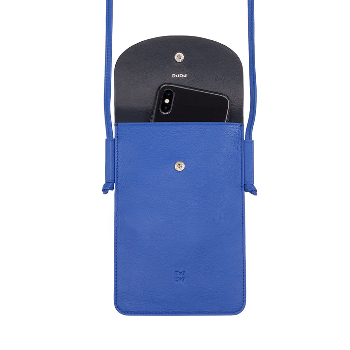 DuDu Чехол для мобильного телефона с кожаным воротником, Чехол для смартфона до 6,7 дюймов с кнопкой, Регулируемый ремень для плеча, Тонкий дизайн