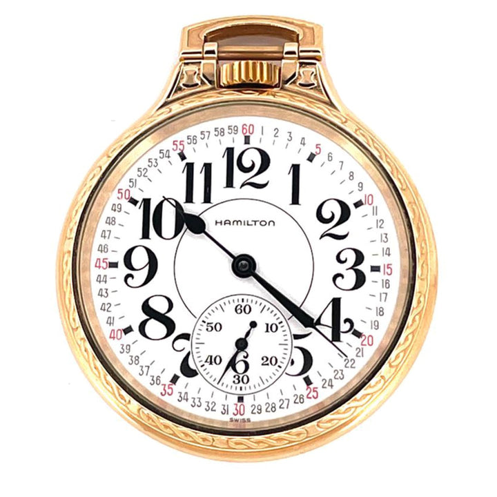 Hamilton карманные часы Ланкастер 51 мм белый ручной намотки стальная отделка PVD желтое золото 613212