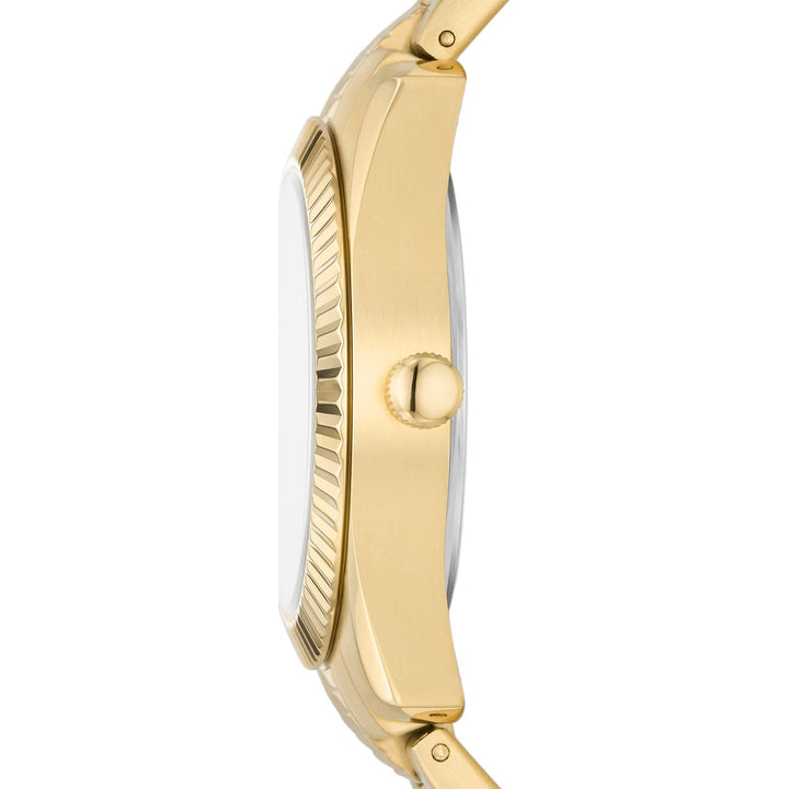 Fossil Scarlette Watch 32 -мм серебряная кварцевая стальная отделка PVD желтое золото ES5199