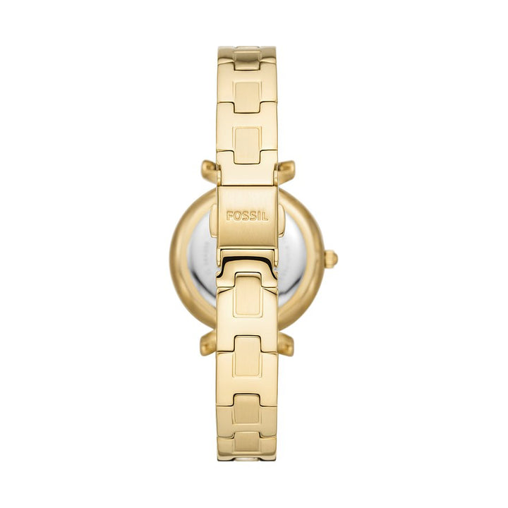 Fossil часы Carlie 28 мм серебро кварцевый стальной отделка PVD желтое золото ES5203