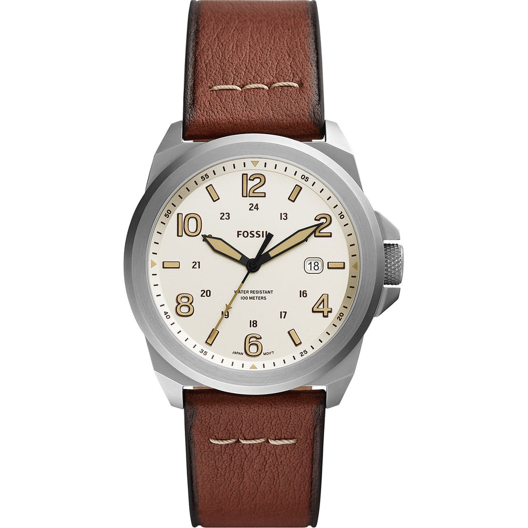 Fossil часы Broson 40 мм серебристый кварцевый стальной FS5919