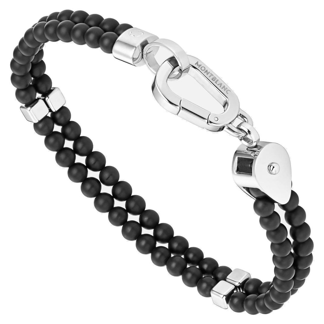 Montblanc bracelet double lap Wrap Me steel and onyx size L 12596668