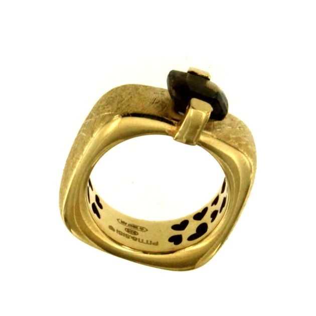 Кольцо Pitti и Sisi Радуга стерлингового серебра 925 PVD желтого золота с кварцевым дымом AN 8593G / 057