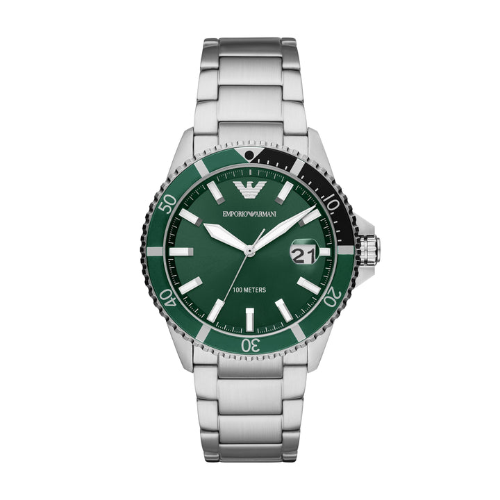 Часы Emporio Armani мужские Diver зеленый 42 мм кварцевая сталь AR11338