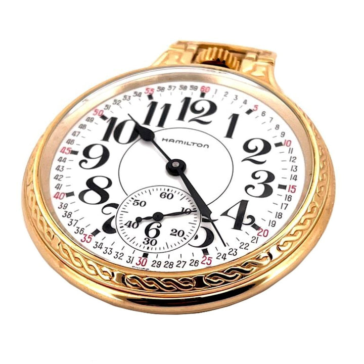 Hamilton карманные часы Ланкастер 51 мм белый ручной намотки стальная отделка PVD желтое золото 613212