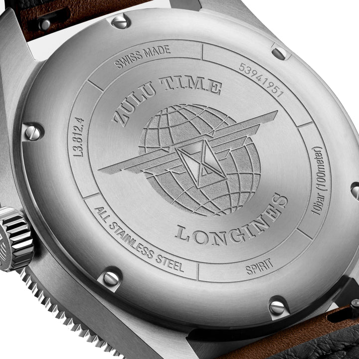 Часы Longines Spirit Zulu Time 42mm черный автоматический сталь L3.812.4.53.2