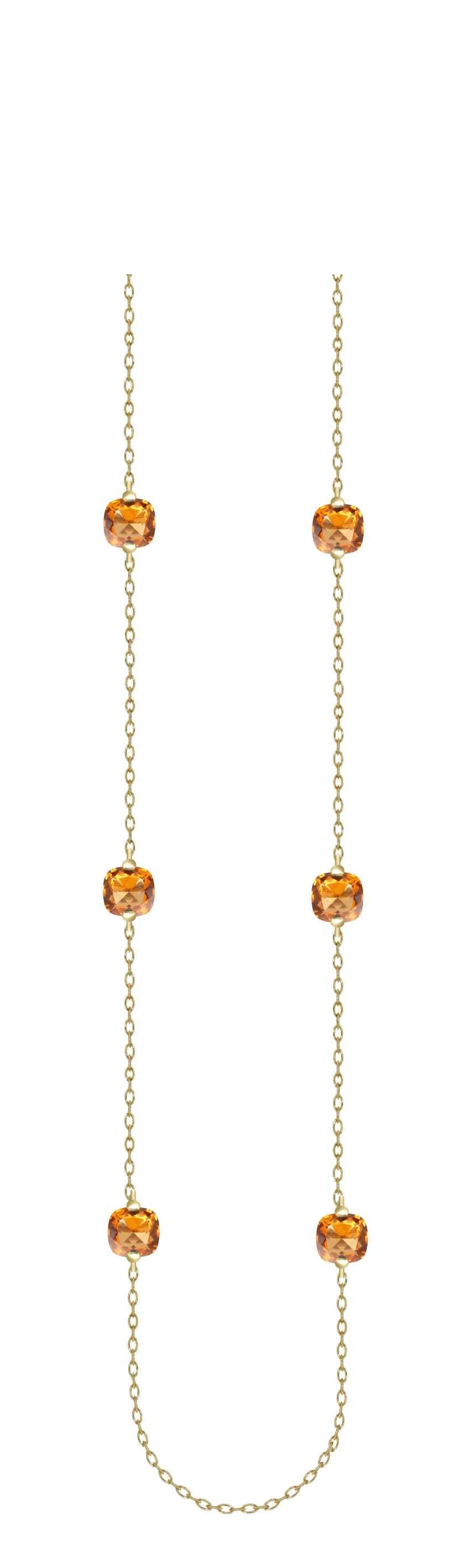 Pitti и Sisi ожерелье Радуга стерлингового серебра 925 отделка PVD желтого золота кварцевый коньяк CL 9594G/087