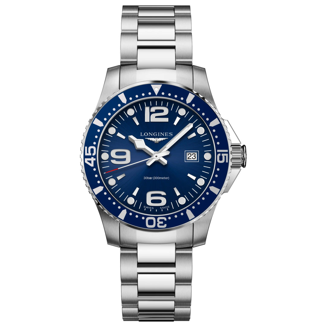 Часы Longines HydroConquest 39mm синий кварцевый сталь L3.730.4.96.6