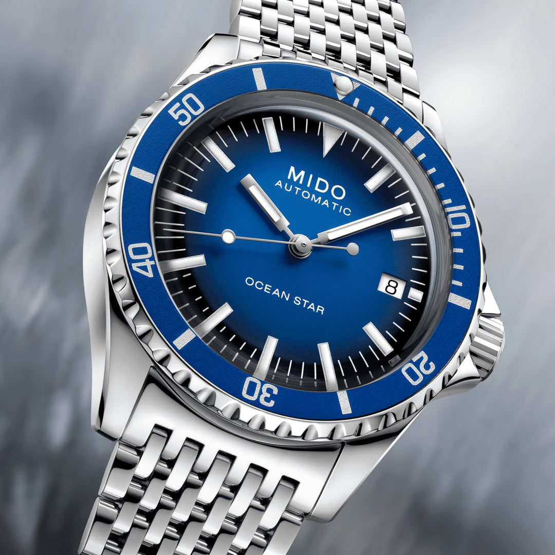 Mido Ocean Star Tribute Limited Edition 200pz 40 мм синяя автоматическая сталь