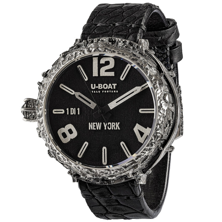 Подводная лодка нью-йоркские часы 925 Diamond 45mm Автоматическое черное серебро 925 Нью-Йорк 925
