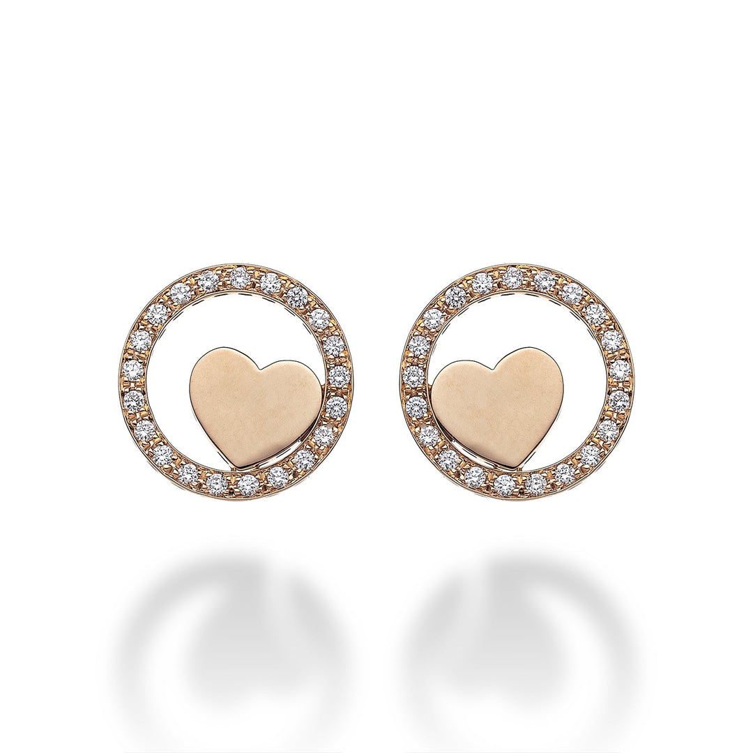 Сердечные серьги «Люби меня» с бриллиантами круга