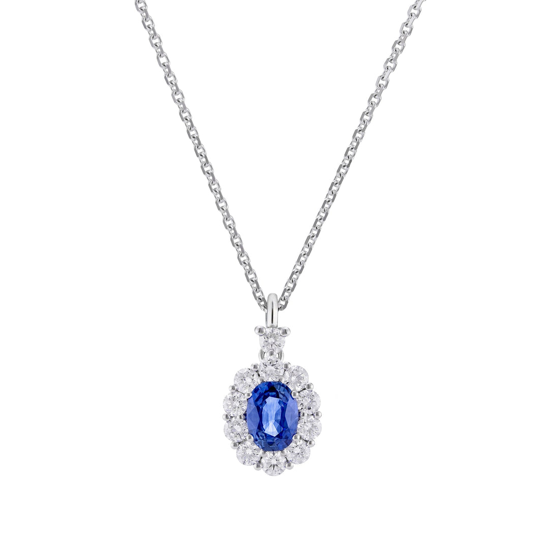 Овальное ожерелье Golay 5X4 с бриллиантами и ромбом