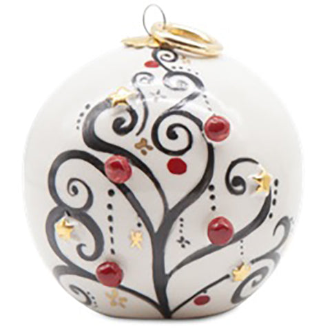 Рождественский мяч подвесной одножильный D. 10 см фарфоровый орнамент PL51
