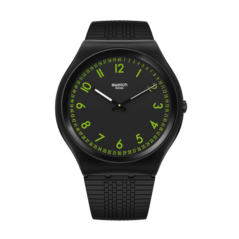 Swatch часы BRUSHED GREEN Оригиналы Кожа Железо 42mm SS07B108