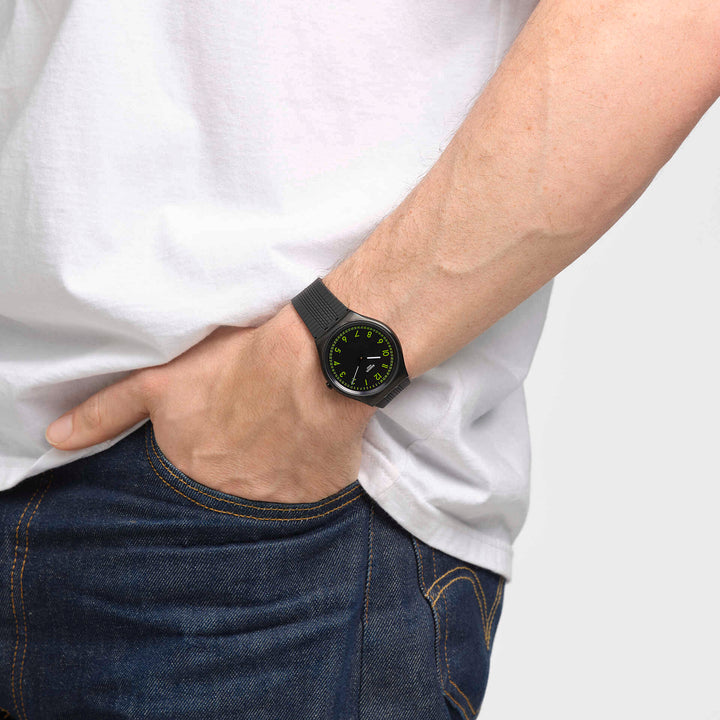Swatch часы BRUSHED GREEN Оригиналы Кожа Железо 42mm SS07B108