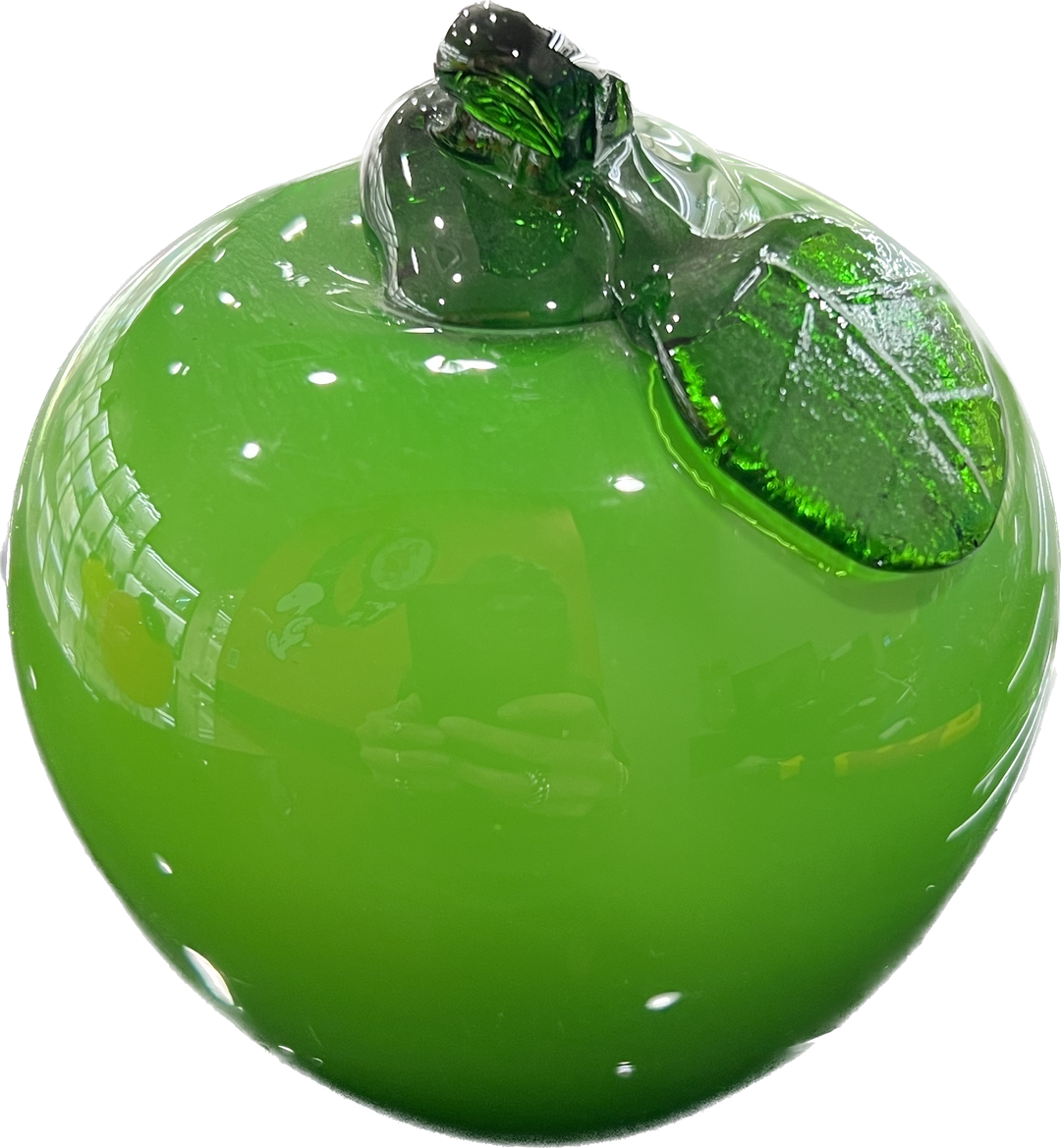 Яблоко зеленого цвета выдувное стекло Муранского стиля Яблоко-V-01