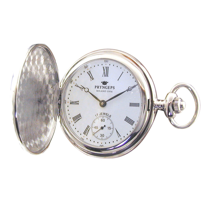 Pryngeps карманные часы 48 мм белый ручной намотки стали T085