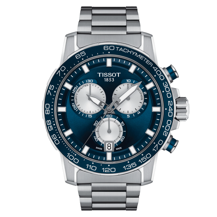Часы Tissot Supersport Chrono 45,5 мм синий кварцевый стальной T125.617.11.041.00