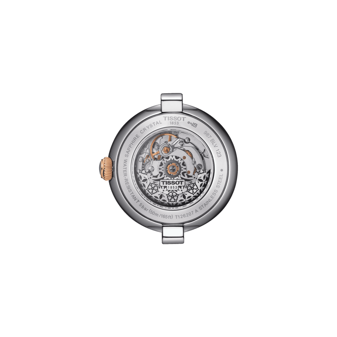 Tissot часы Bellissima Automatic 29mm белый Автоматическая сталь отделка PVD розовое золото T126.207.22.013.00