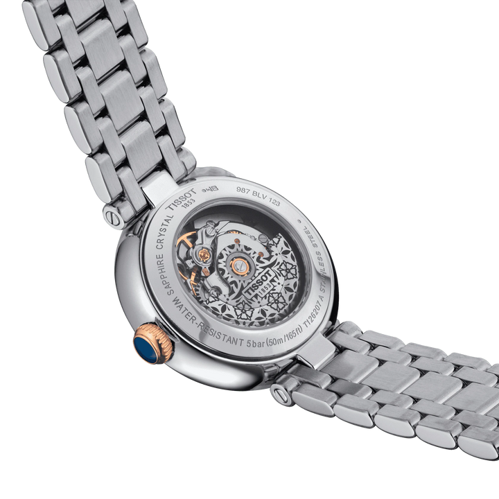 Tissot часы Bellissima Automatic 29mm белый Автоматическая сталь отделка PVD розовое золото T126.207.22.013.00