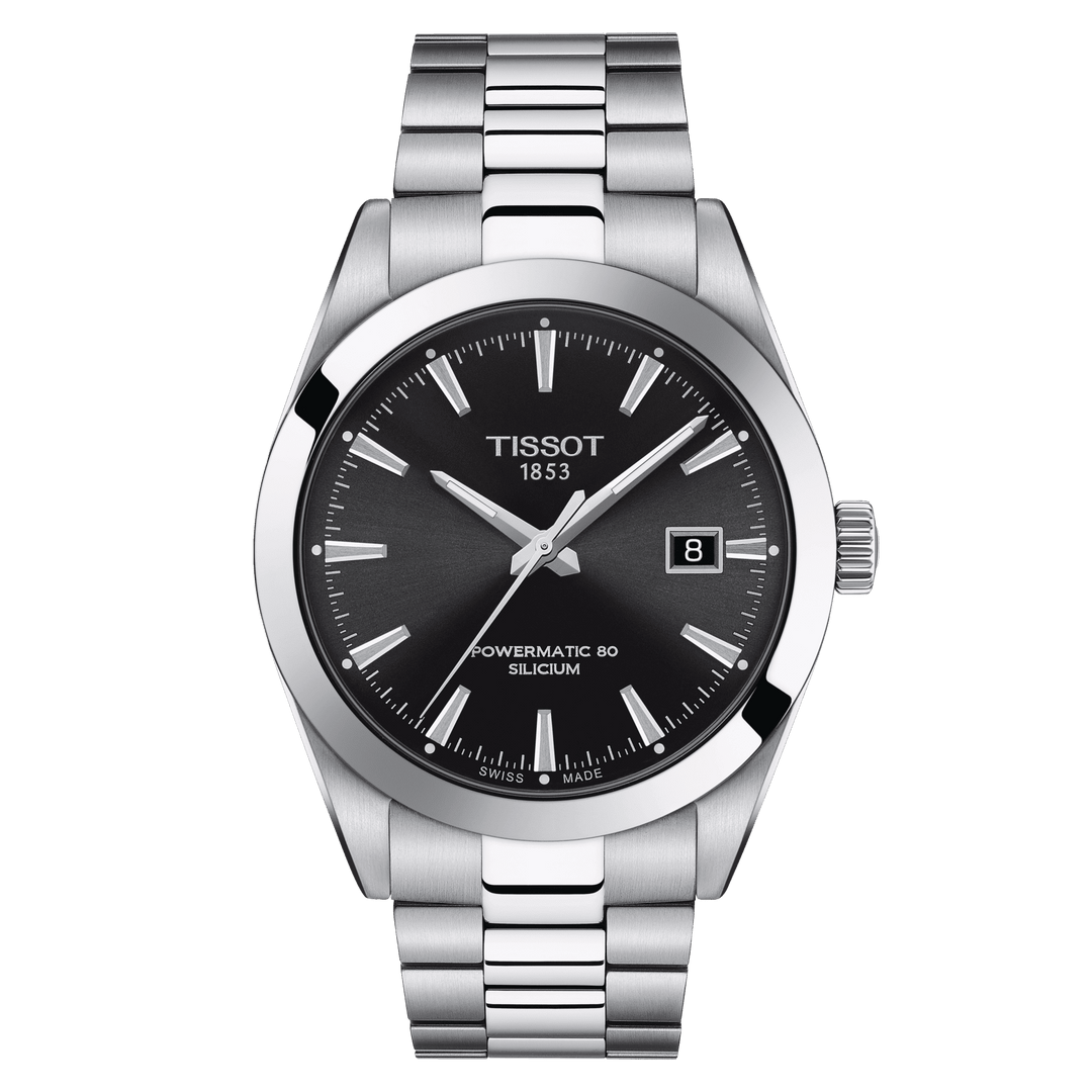 Часы Tissot Gentleman Powermatic 80 Silicium 40mm черный автоматический сталь T127.407.11.051.00