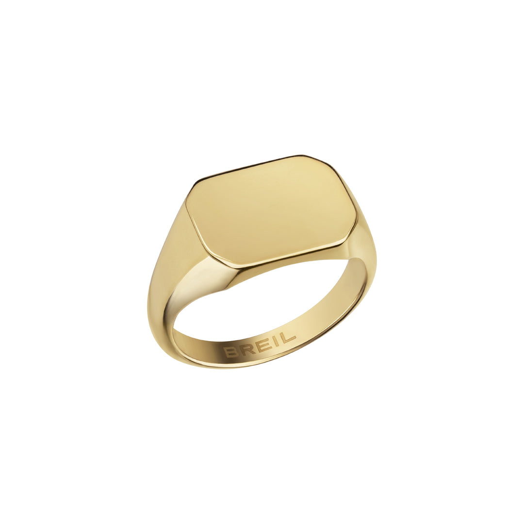 Breil ring chevalier private code steel finish IP Gold TJ3131