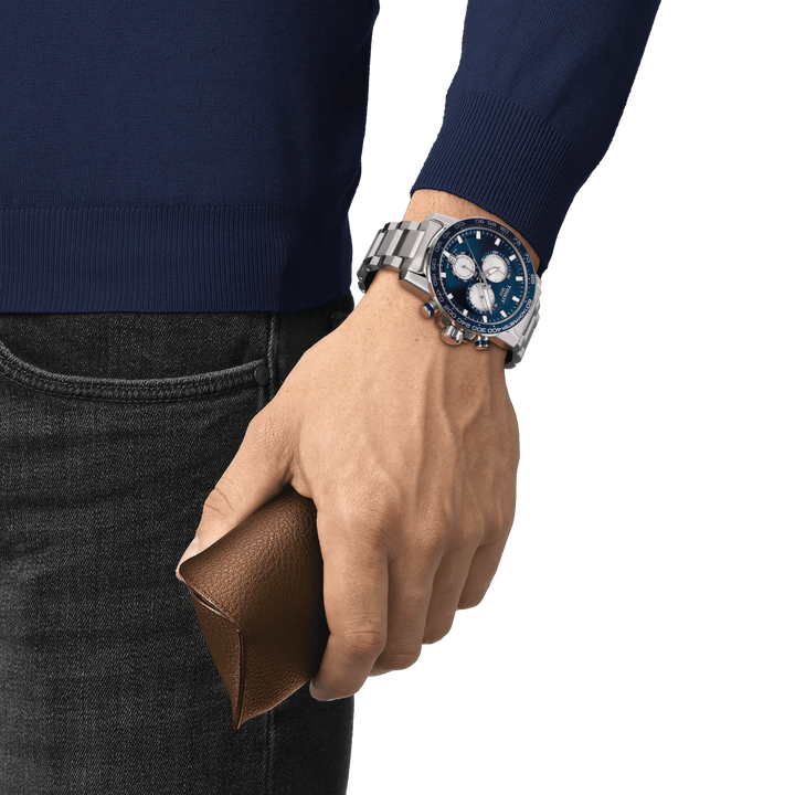 Часы Tissot Supersport Chrono 45,5 мм синий кварцевый стальной T125.617.11.041.00