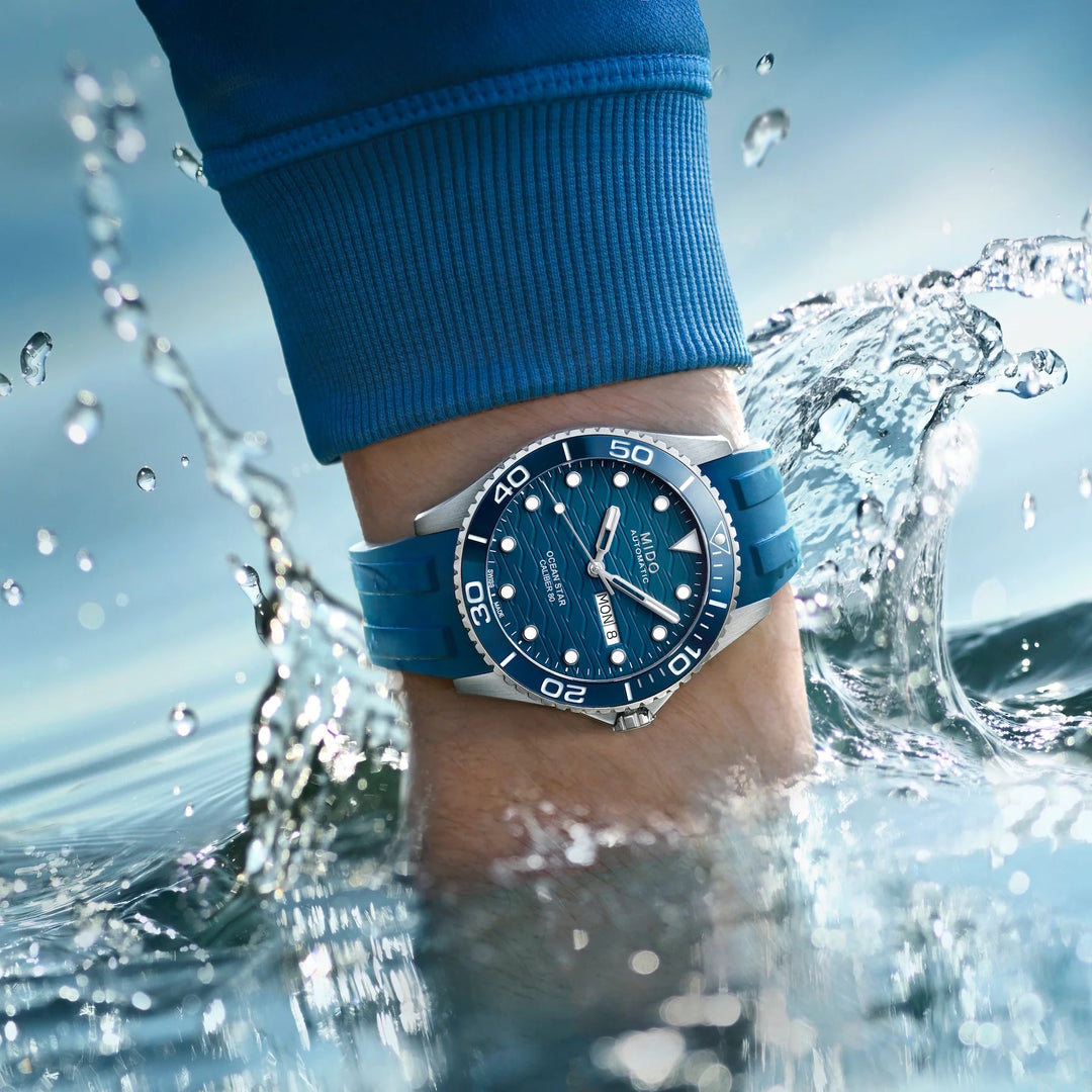 Mido часы Ocean Star 200M 42mm синий автоматический сталь M042.430.17.041.00
