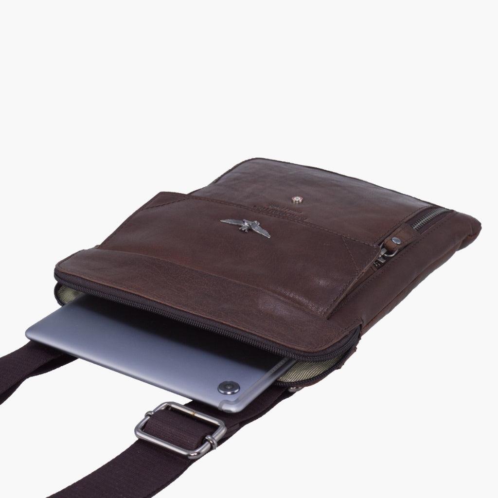 Aeronautica Militare Tracolla porta tablet in pelle Vintage AM302-MO - Capodagli 1937