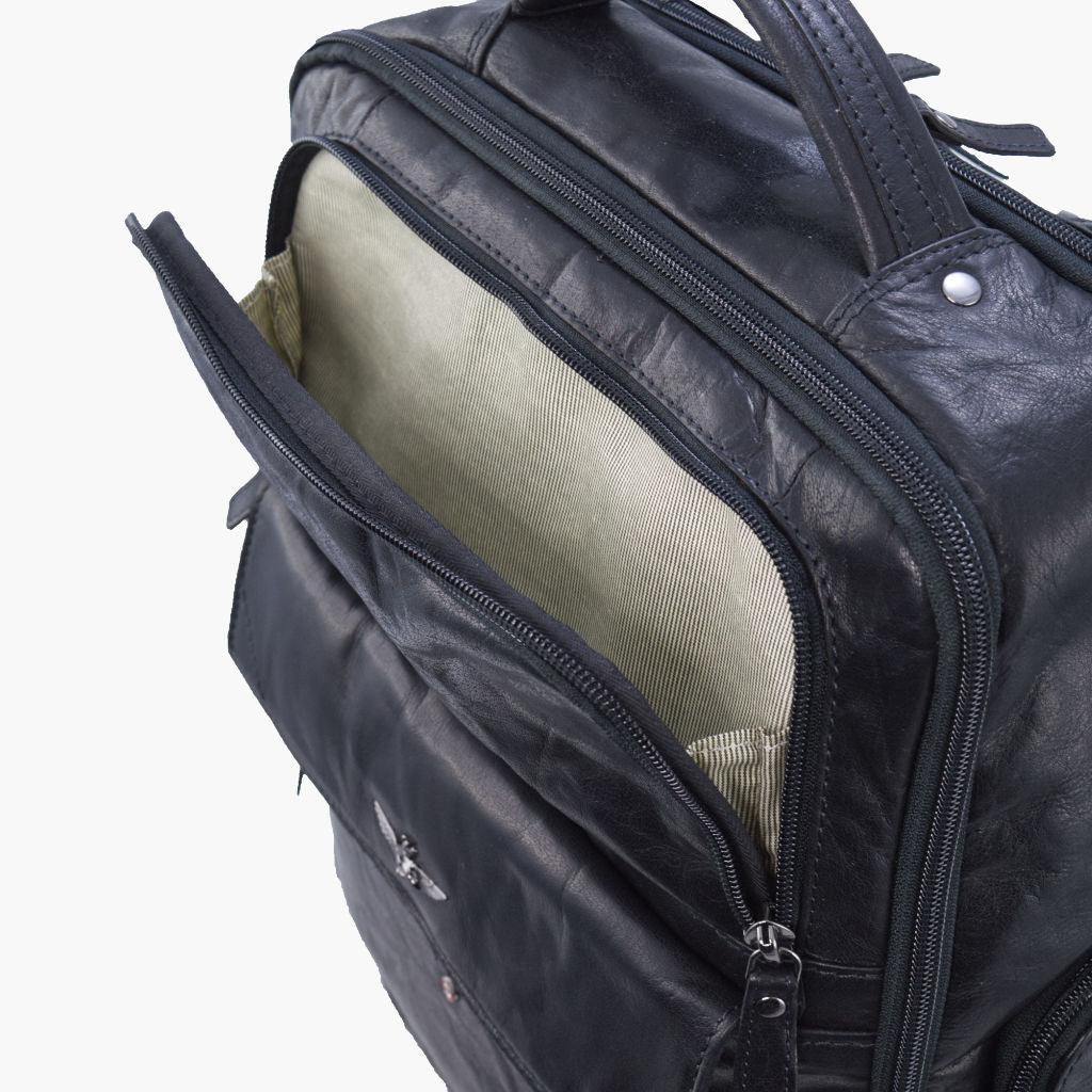 Aeronautica Militare Zaino porta PC in pelle Vintage AM305-NE - Capodagli 1937