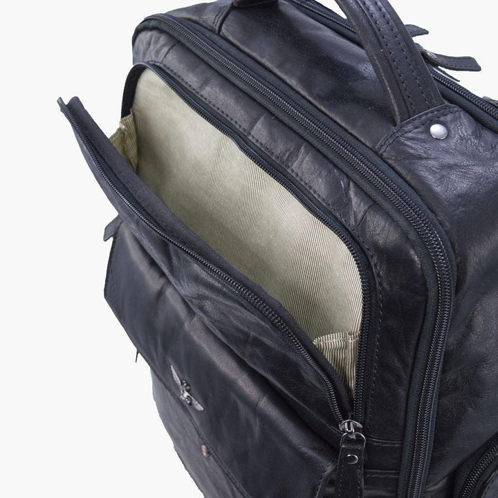 Aeronautica Militare Zaino porta PC in pelle Vintage AM305-NE - Capodagli 1937