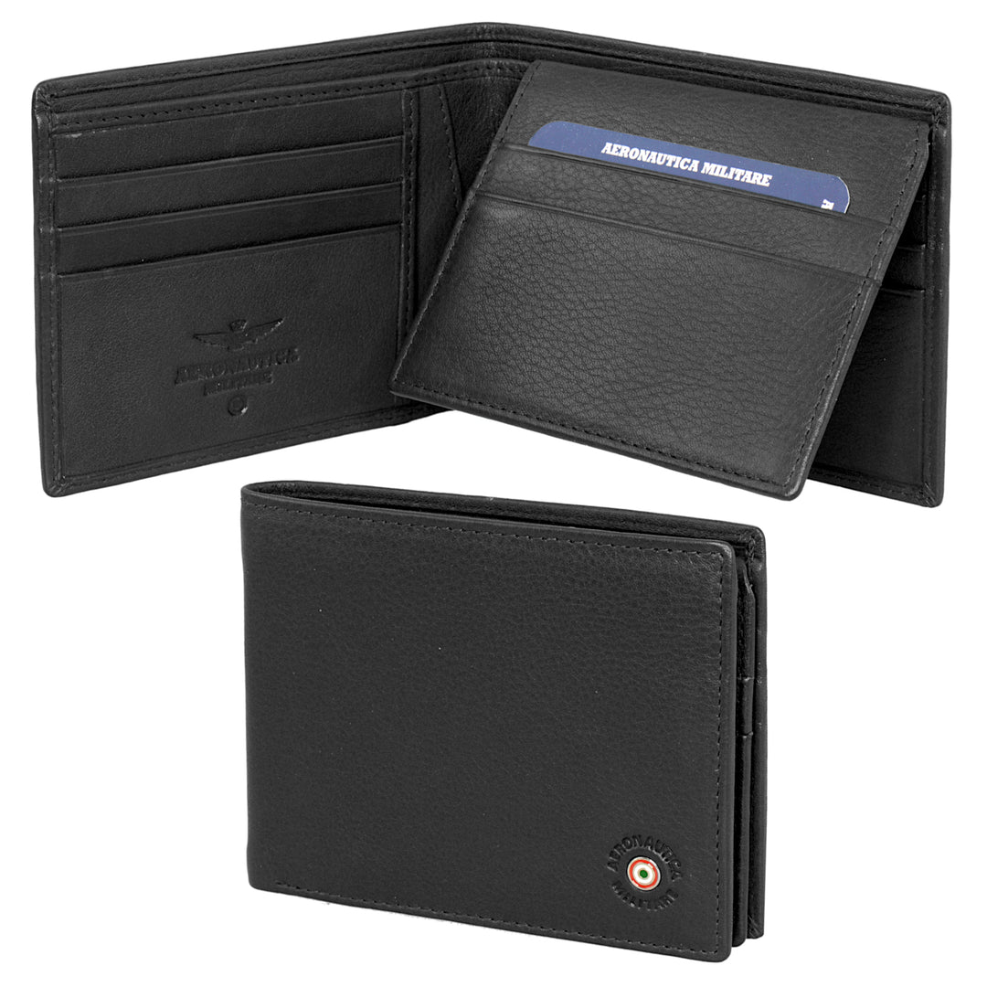 Aeronautica Military Wallet Plate Кожаные кредитные карты с разделителем AM133-NE