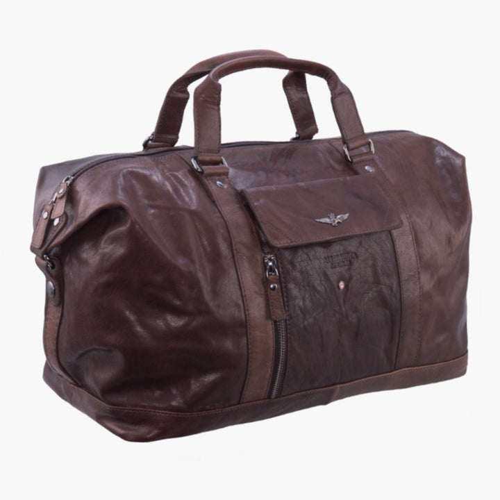Aeronautica Военный рюкзак путешествия натуральной кожи VINTAGE AM306-MO